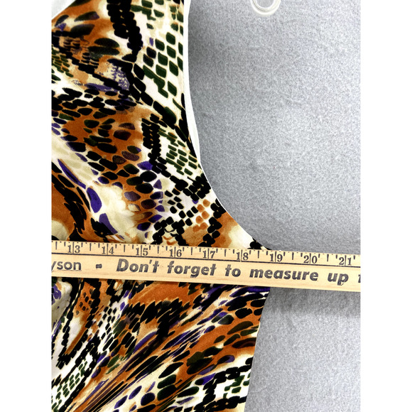 ICE Dress Womens Size 14 Brown Animal Print Multicolor Sleeveless Lined Contrast - Picture 5 of 11